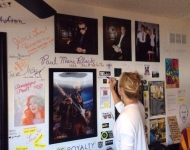 Jill Harvey Signing the Wall